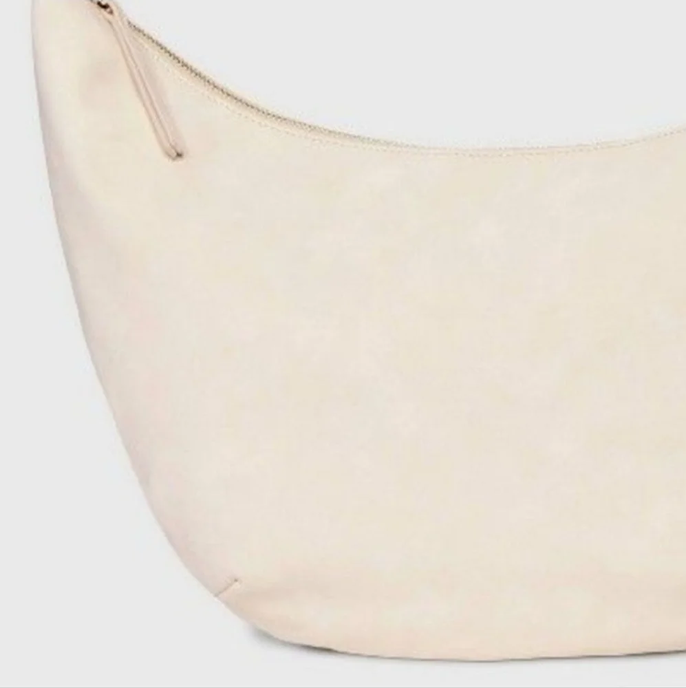 Cream Crescent Shape Y2k Chic Slouchy Sling Hobo Shoulder Bag Going Out